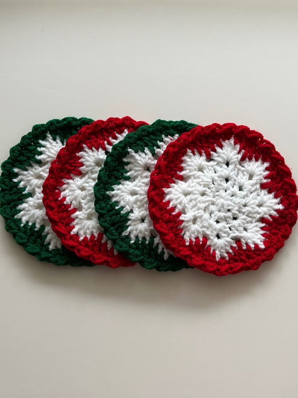 Handmade Crochet Christmas Snowflake Coasters (set of 4)